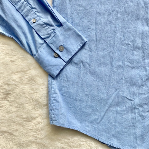 ALFANI Blue Cotton Button Down Shirt - Picture 2 of 5